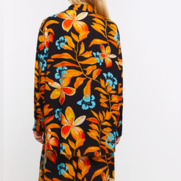 RIVER ISLAND Black Tropical Oversized Top and Mini Skirt Set - Picture 4 of 15